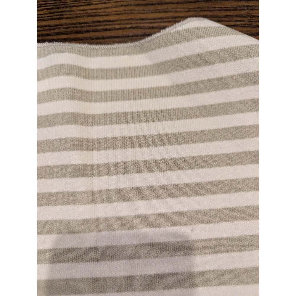 Zara Women's Cap Sleeve Crop Top Grey / White‎ Stripe Size Small Stretchy - Picture 8 of 9